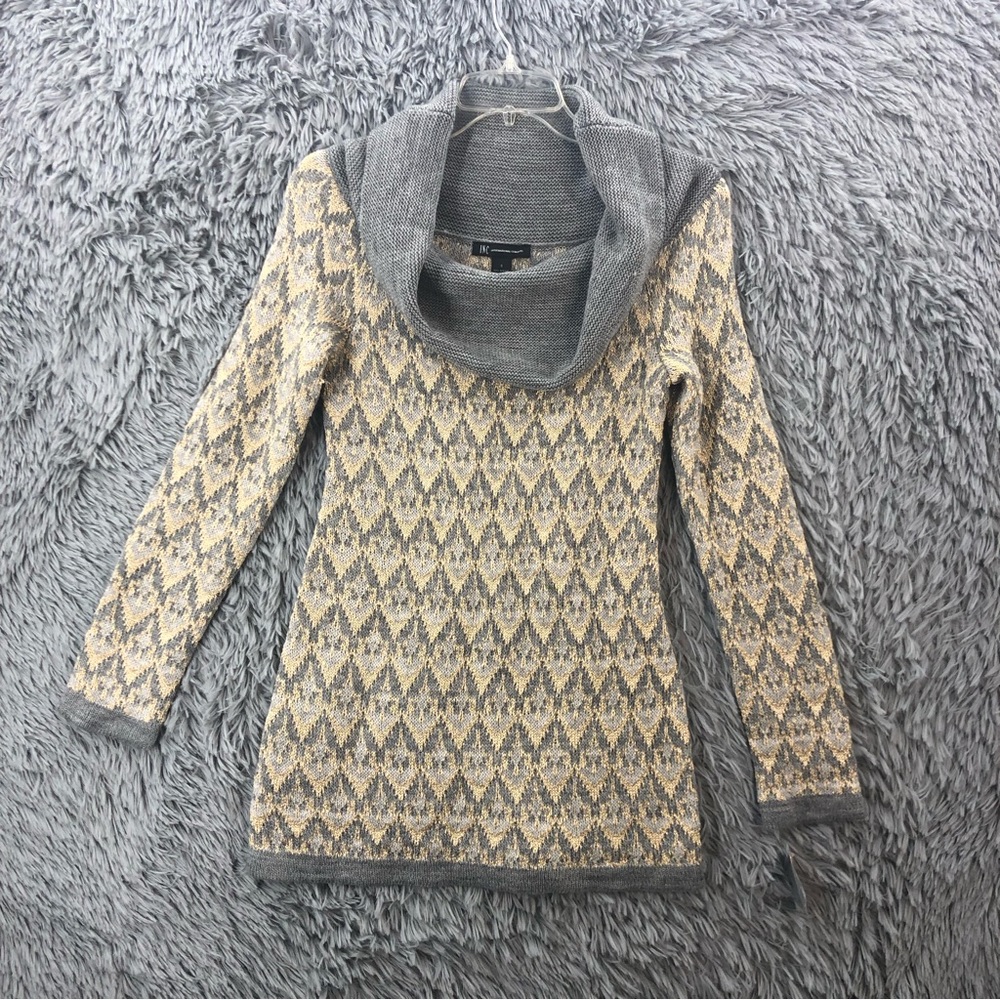 INC International Concepts Sweater NWT Small Wool Blend Cowl Neck Metallic
